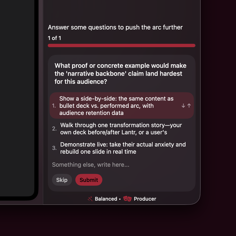 Lantr Director view pushing back on weak logic and structure